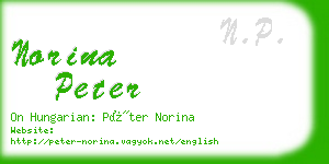 norina peter business card
